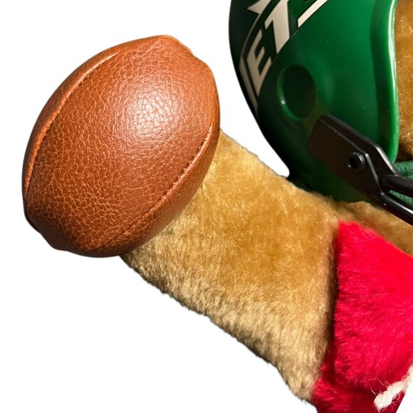 VTG NY Jets Teddy Bear Christmas Stocking NFL Football Plush 19" Hard‎ Helmet - Picture 3 of 9